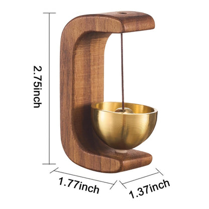 FIZZI SHOP wooden door bell with classic design, featuring a polished wooden surface and a brass bell for home entry.