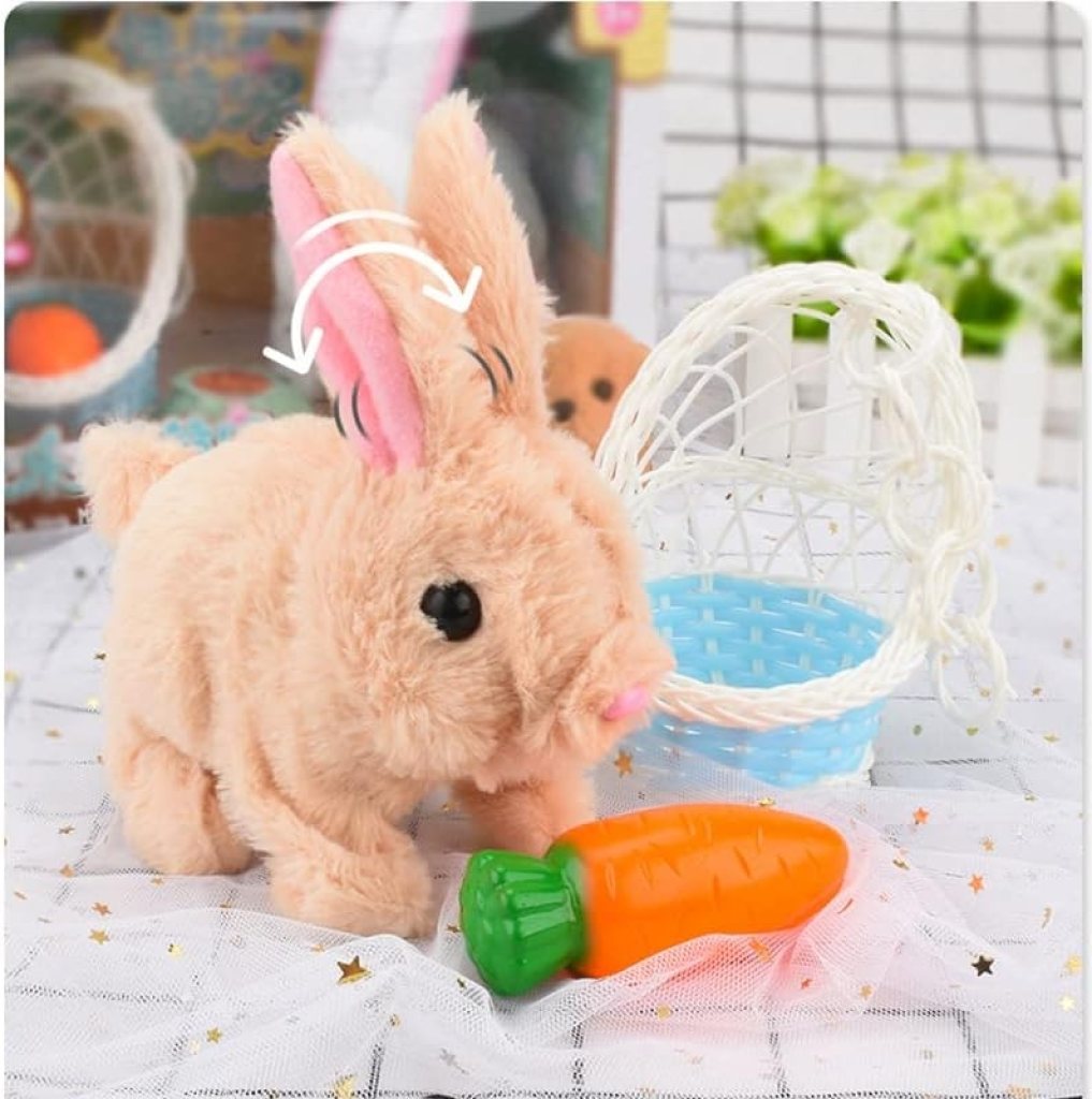 FIZZI SHOP JK SIDHU walking and talking rabbit plush toy with detailed features and soft fabric, perfect for kids and collectors.