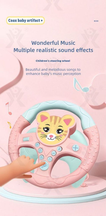 Kids simulated steering wheel toy from FIZZI SHOP JK SIDHU, featuring colorful buttons and realistic steering design for children.