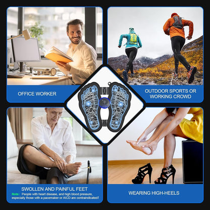 FIZZI SHOP EMS foot shape massager showing ergonomic design and control panel for targeted foot therapy and relaxation.