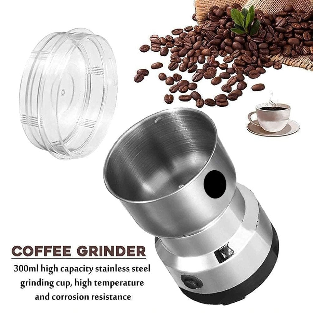 FIZZI SHOP Nima Coffee Grinder with stainless steel burrs and compact design for fresh, even coffee grounds.