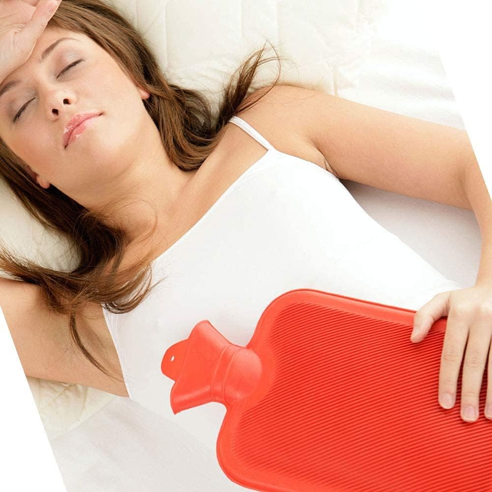 1000 ml hot water bag in soft rubber with a screw cap, designed for heat therapy and pain relief by FIZZI SHOP JK SIDHU