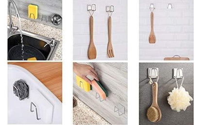 FIZZI SHOP sink sponge holder mounted on kitchen sink with sponge inside, made of durable plastic for organization and drainage.