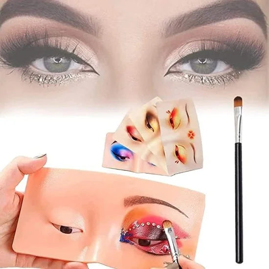 Makeup practice face board by FIZZI SHOP showing a realistic skin surface with facial features for makeup application training.