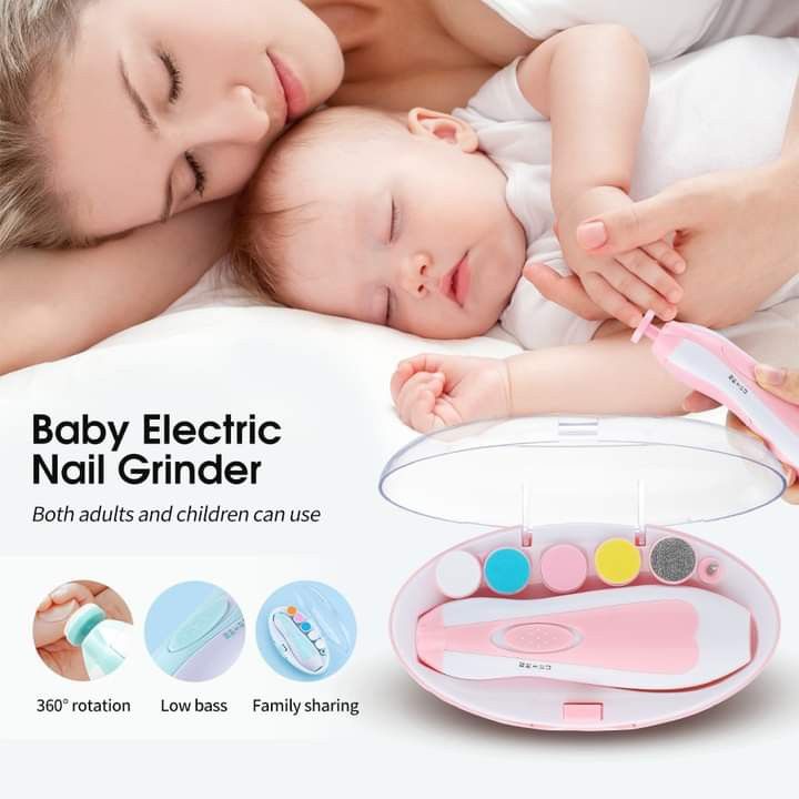 FIZZI SHOP JK SIDHU baby nail electric trimmer kit with safety guard and multiple grinding heads for gentle infant nail care
