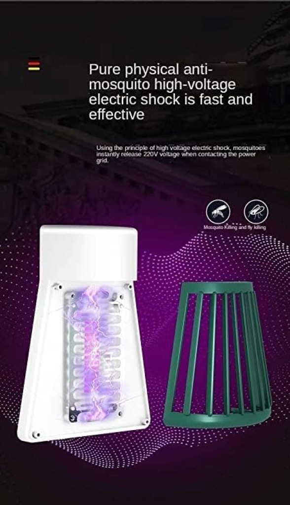 FIZZI SHOP plug-in mosquito killer with switch, showing device with UV light and electric grid to attract and eliminate mosquitoes.