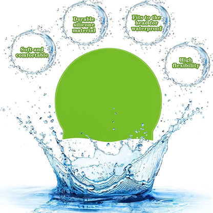 Silicone swimming cap by FIZZI SHOP, smooth and stretchy, suitable for water sports and protecting hair during swimming.