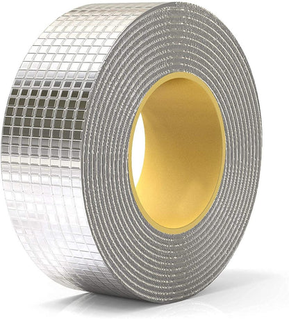 Waterproof aluminum butyl tape, 2-inch by 5 meters, used for sealing and waterproofing applications.