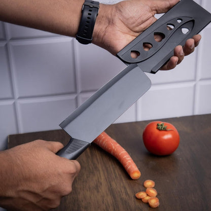 Set of three FIZZI SHOP JK SIDHU knives featuring stainless steel blades and ergonomic handles for precise cutting.