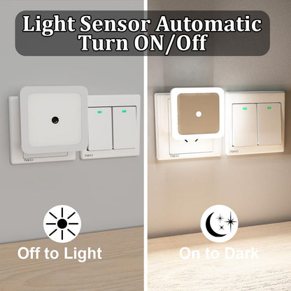 FIZZI SHOP sensor night light with automatic on-off function, glowing softly to illuminate dark spaces in a modern design.