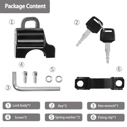 FIZZI SHOP bike helmet lock securing helmet to bike with sturdy cable and lock for safety and theft prevention.