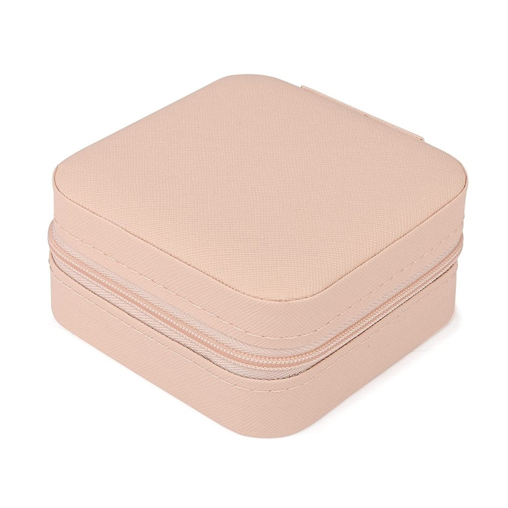 FIZZI SHOP JK SIDHU PU jewellery box with compartments for organizing rings, necklaces, and earrings in elegant brown leather.
