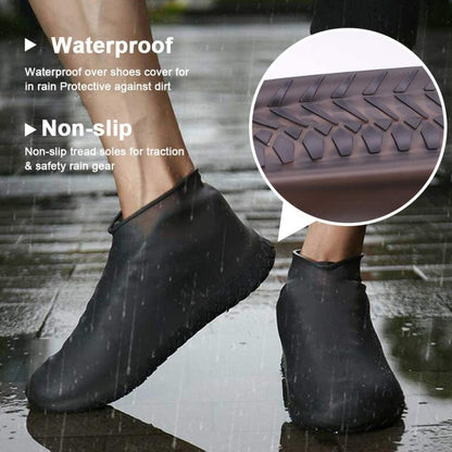 FIZZI SHOP waterproof shoe cover in size M, showing clear, durable waterproof material covering shoes for protection against rain