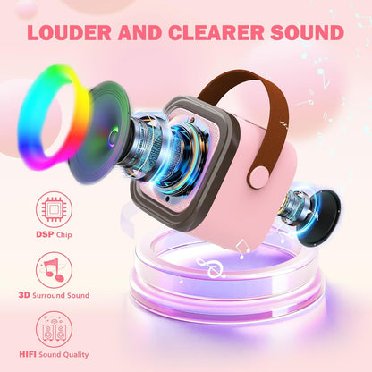 FIZZI SHOP Bluetooth microphone with built-in speaker, portable wireless mic for singing and karaoke sessions.