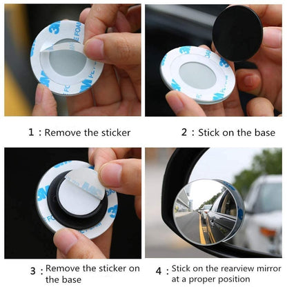 FIZZI SHOP JK SIDHU car blind spot mirror mounted on vehicle side mirror for improved visibility and safety.