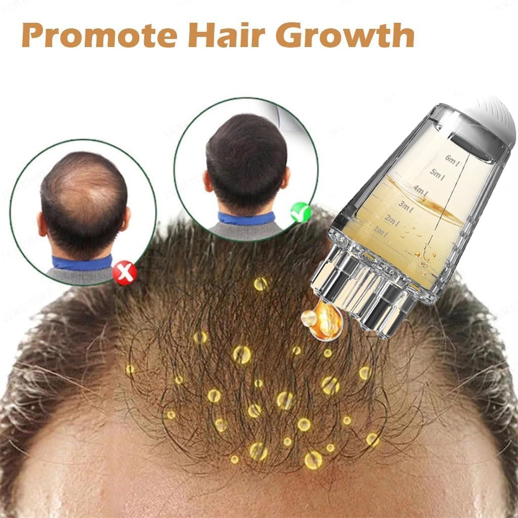 FIZZI SHOP JK SIDHU 10ml hair oil applicator with a clear plastic nozzle and cap, designed for precise hair oil application.