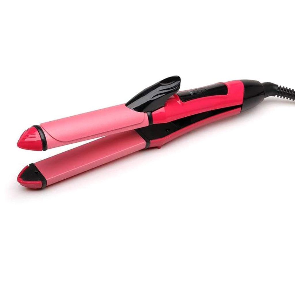 FIZZI SHOP JK SIDHU 2-in-1 Nova hair straightener and curler with dual heating plates for versatile styling, displayed on a white background.