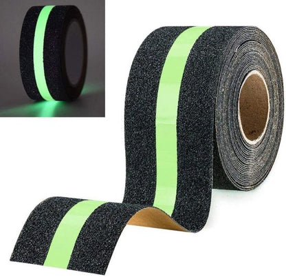 Anti slip glow tape by FIZZI SHOP JK SIDHU showing luminous, non-slip surface ideal for safety and traction on stairs or floors.
