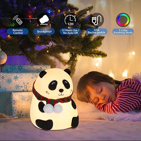 FIZZI SHOP Panda Night Lamp illuminated, soft glow, adorable panda design, perfect for children's bedroom or nursery lighting.