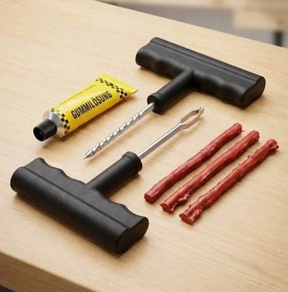 FIZZI SHOP emergency car puncture kit with tire sealant and tools for quick roadside tire repairs