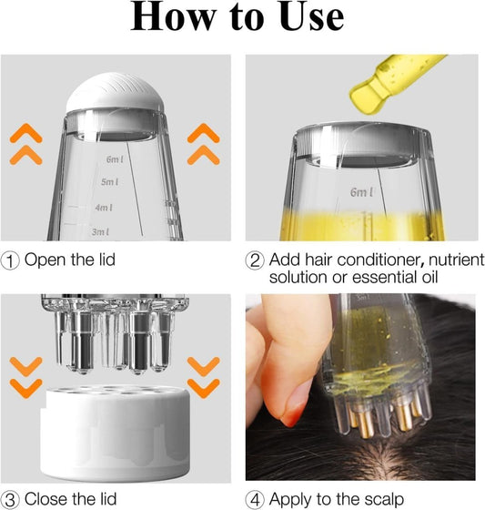 FIZZI SHOP JK SIDHU 10ml hair oil applicator with a clear nozzle and cap, designed for precise hair oil application.