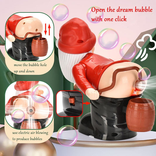 FIZZI SHOP JK SIDHU Bubble Blowing Santa with flashing lights and music, festive holiday decoration for kids and Christmas celebrations