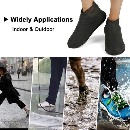 FIZZI SHOP waterproof shoe cover in medium size, clear plastic material protecting shoes from water and mud.