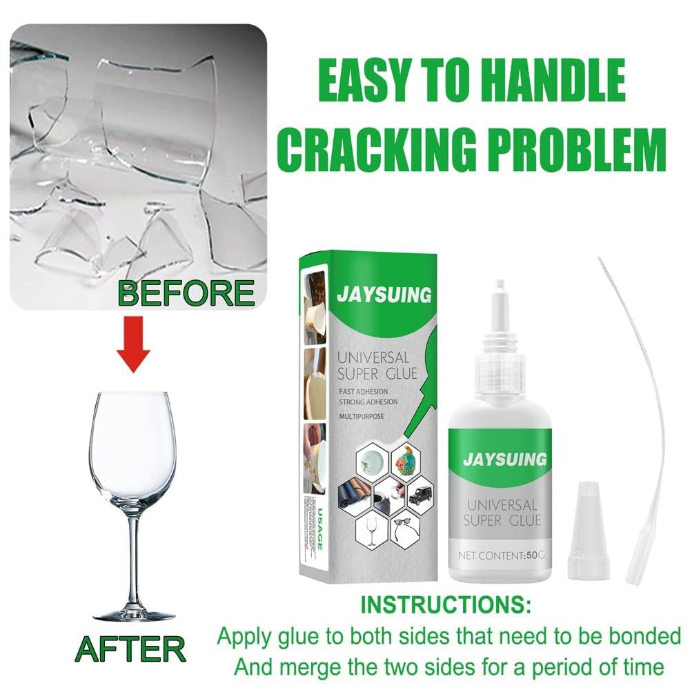 Universal super glue from FIZZI SHOP JK SIDHU, showing a close-up of the clear, strong adhesive in a tube.