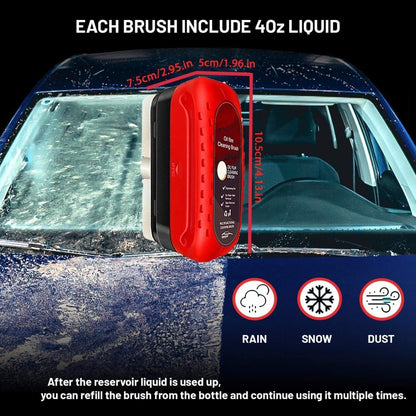 FIZZI SHOP car glass oil film cleaner brush with handle and bristles for effective cleaning of vehicle glass surfaces