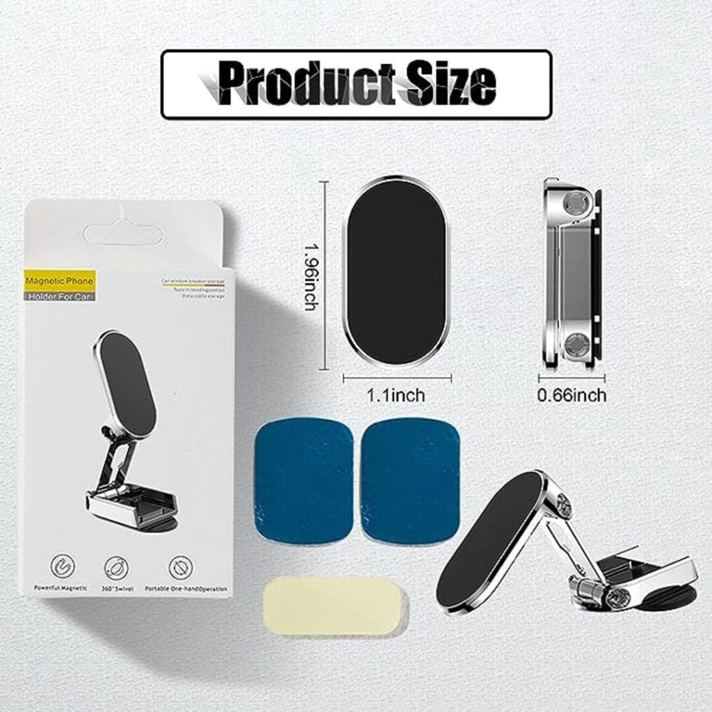 FIZZI SHOP JK SIDHU magnetic car mobile holder with metal grip, securely holding smartphone in a car dashboard mount