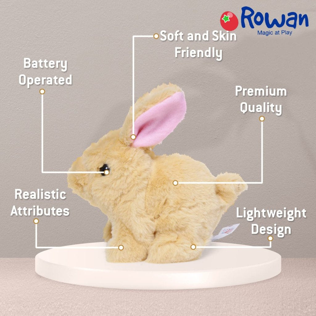 FIZZI SHOP JK SIDHU walking and talking plush rabbit toy with movable limbs and expressive face for children.