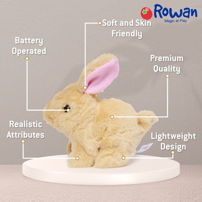 FIZZI SHOP JK SIDHU walking and talking plush rabbit toy with movable limbs and expressive face for children.