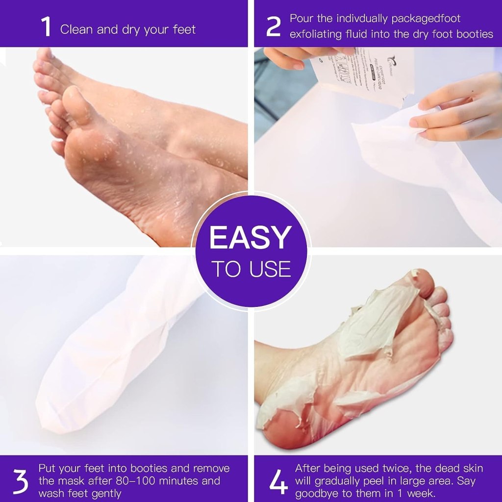 FIZZI SHOP foot peeling mask removing dead skin from dry, cracked heels with natural exfoliating ingredients.