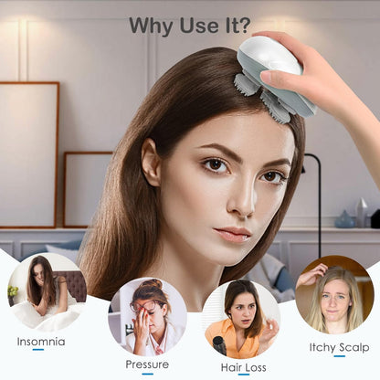 FIZZI SHOP Smart Scalp Massager with rotating heads and ergonomic handle for relaxing scalp massage and hair stimulation.