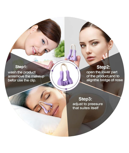FIZZI SHOP Nose Up Clip for nose shaping, showing the silicone nose clip on a person's nose for a subtle lift and contour.