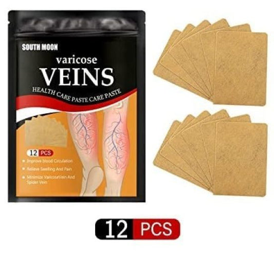 Varicose veins patches by FIZZI SHOP, showing 12 adhesive patches designed to soothe and improve varicose vein symptoms.