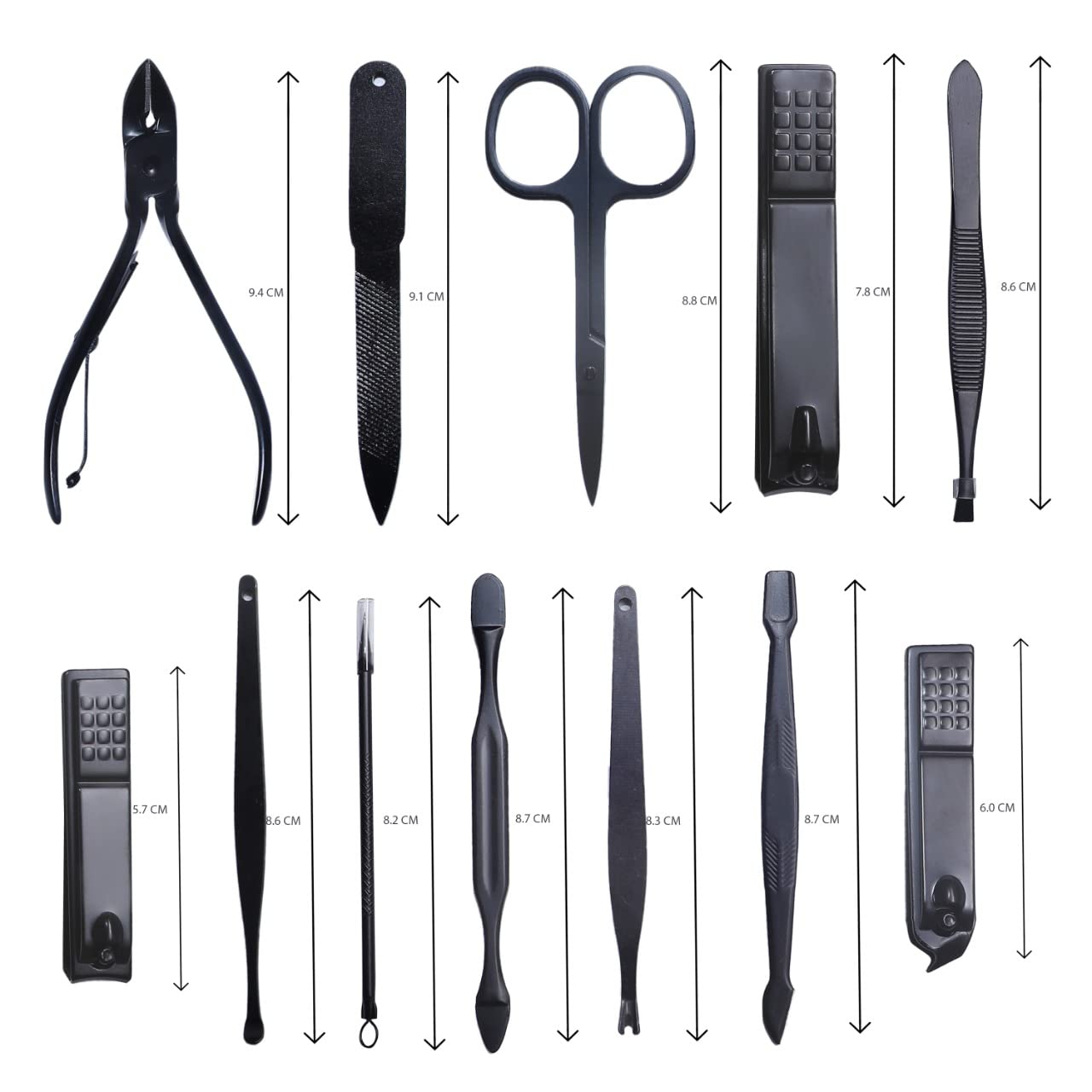 FIZZI SHOP nail cutter set with stainless steel nail clippers and grooming tools on a white background