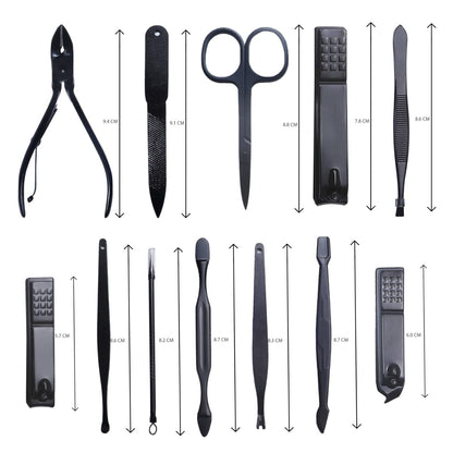 FIZZI SHOP nail cutter set with stainless steel nail clippers and grooming tools on a white background