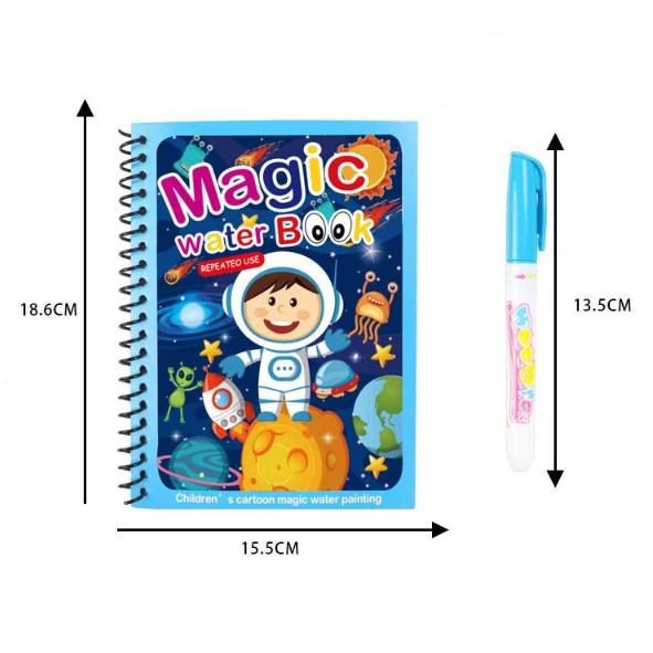 FIZZI SHOP JK SIDHU Magic Water Book with colorful illustrations and a water pen, designed for kids' creative fun.