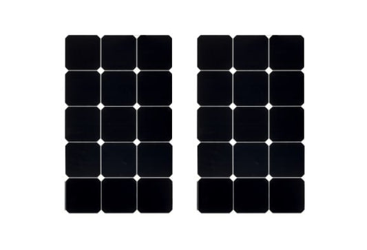 Set of 30 square chair leg pads from FIZZI SHOP, with black rubber covers to protect floors and stabilize furniture.