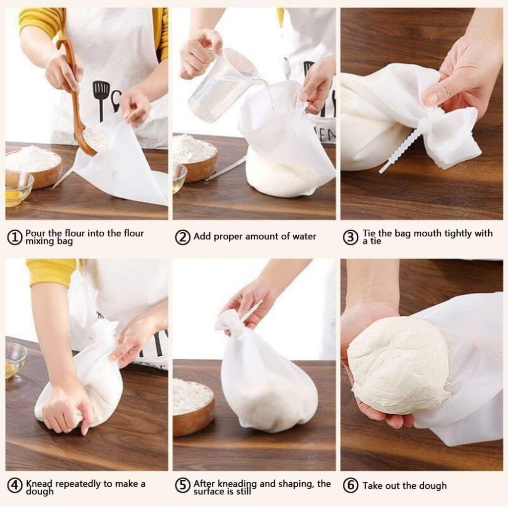 Silicone Atta Maker Bag by FIZZI SHOP for kneading and storing dough, flexible and durable kitchen baking accessory.