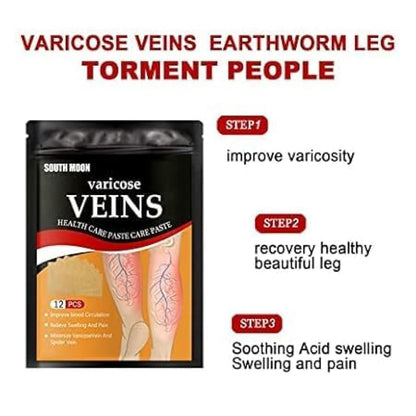 Varicose veins patches from FIZZI SHOP, 12 pcs, showing adhesive patches designed to relieve leg discomfort and improve circulation.