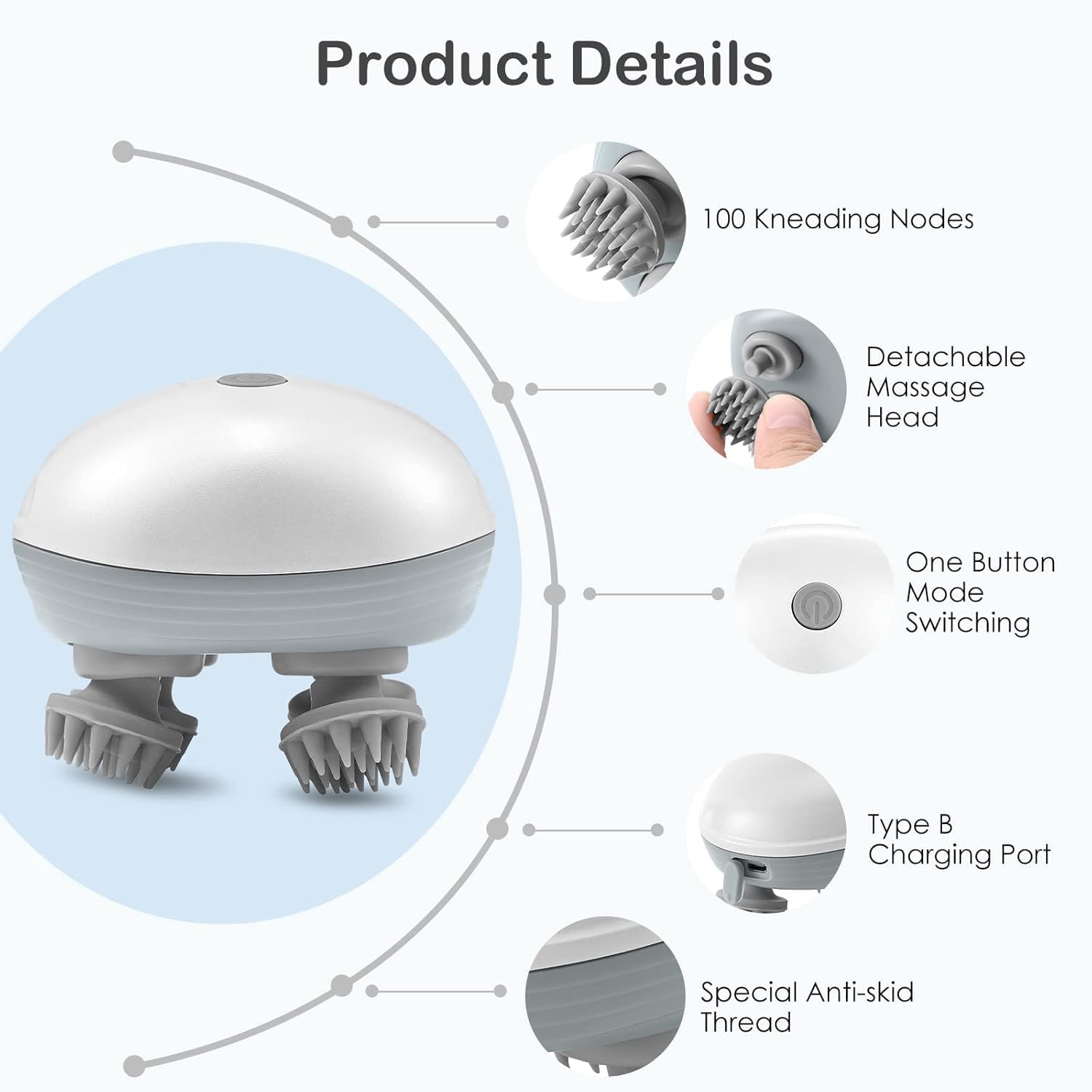 FIZZI SHOP Smart Scalp Massager with multiple rotating massage heads designed to relax scalp and improve hair health.