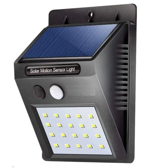 20 LED solar light with motion sensor by FIZZI SHOP illuminating outdoor space at night