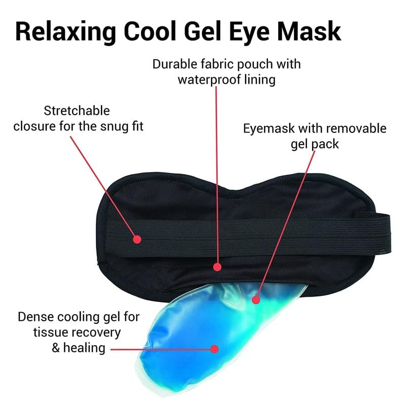 Cooling gel eye mask by FIZZI SHOP, featuring a soft, adjustable strap and gel-filled design for soothing eye relief.