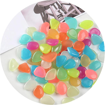 Colorful fluorescent pebbles for fish tanks, decorative aquarium stones by Drpshippr, ideal for vibrant underwater displays.