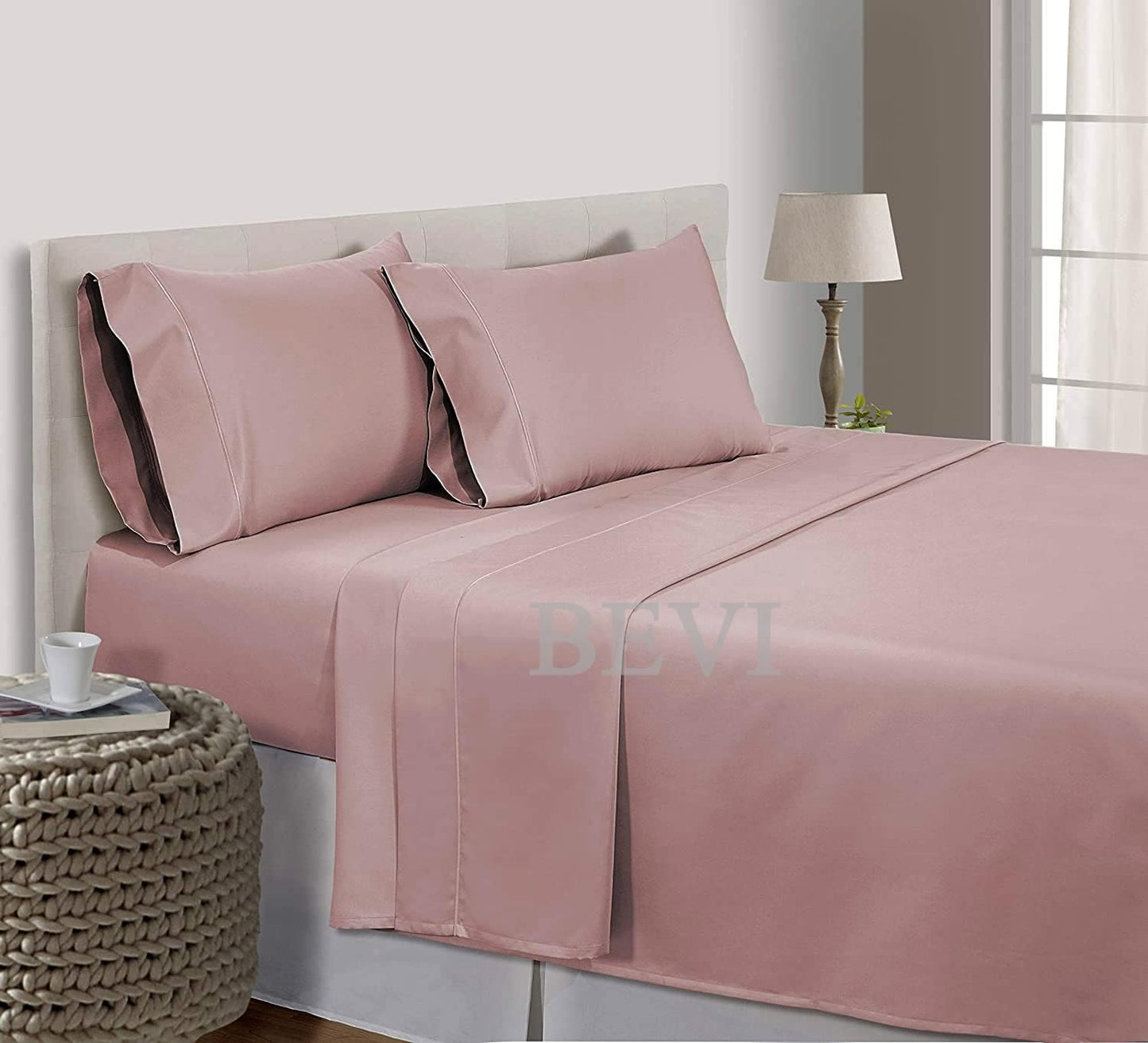 FIZZI SHOP Onion Peach Seasons double bedsheet with matching 2 pillow covers, featuring a soft and elegant floral design.