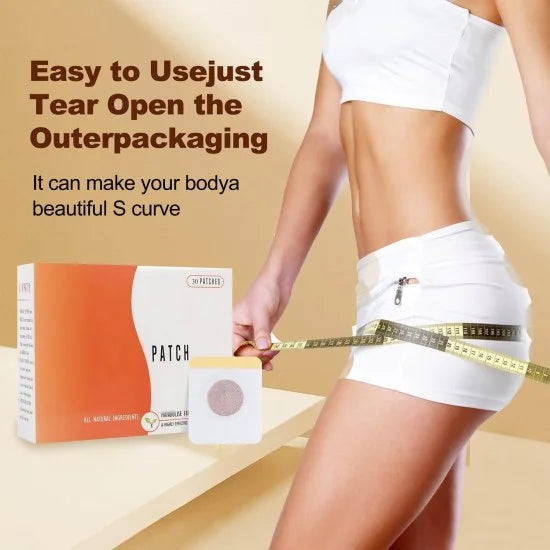 Set of 10 FIZZI SHOP Slim Patches for body slimming and detox, shown in individual packaging on a white background.