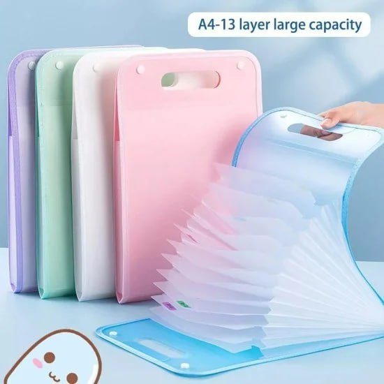 A 13-layer A4 document storage organizer from FIZZI SHOP with multiple compartments for office and stationery organization.