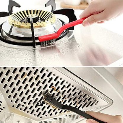 Set of three mini wire brushes by FIZZI SHOP with metal bristles for cleaning small or detailed surfaces.